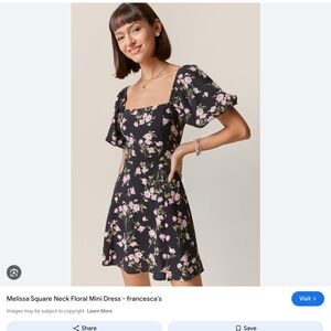 Square Neck Floral Mini Dress